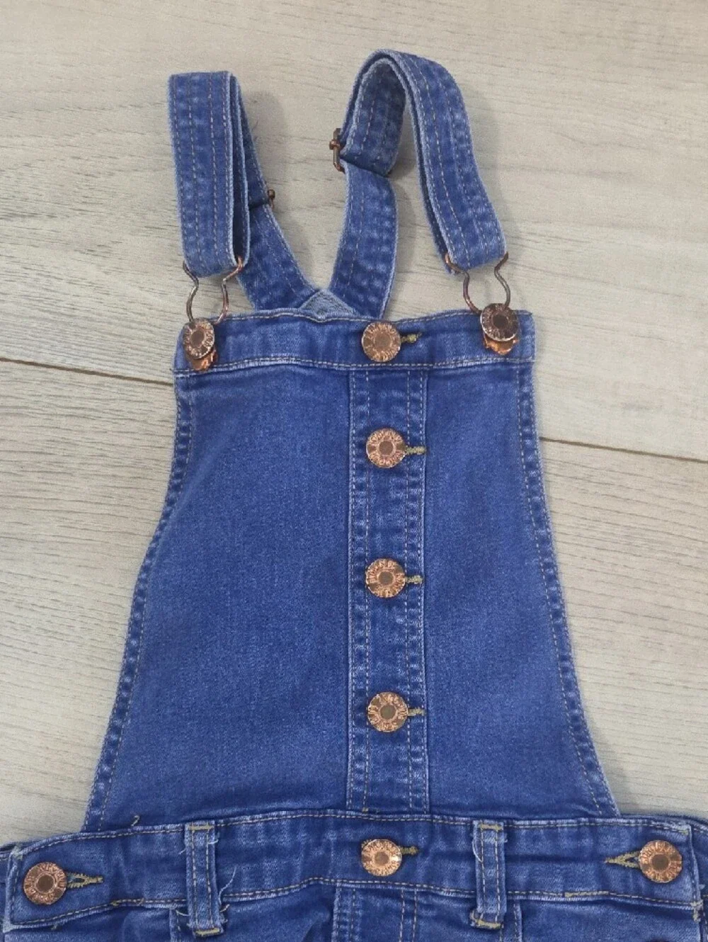 Soho Blue Denim Pinafore Skirt with White Lace Trim